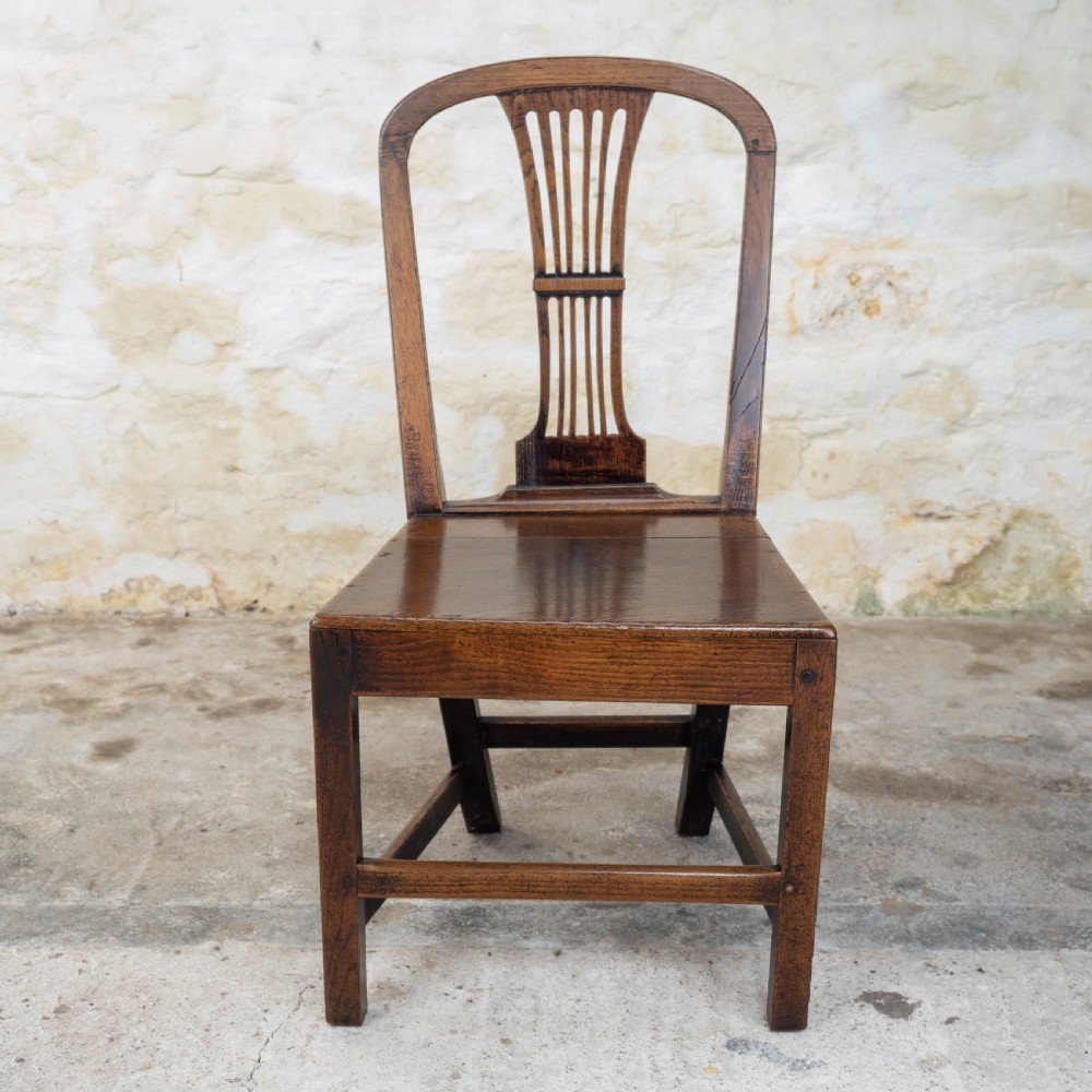 Georgian Hepplewhite Elm Country Dining Chair C1750 View II