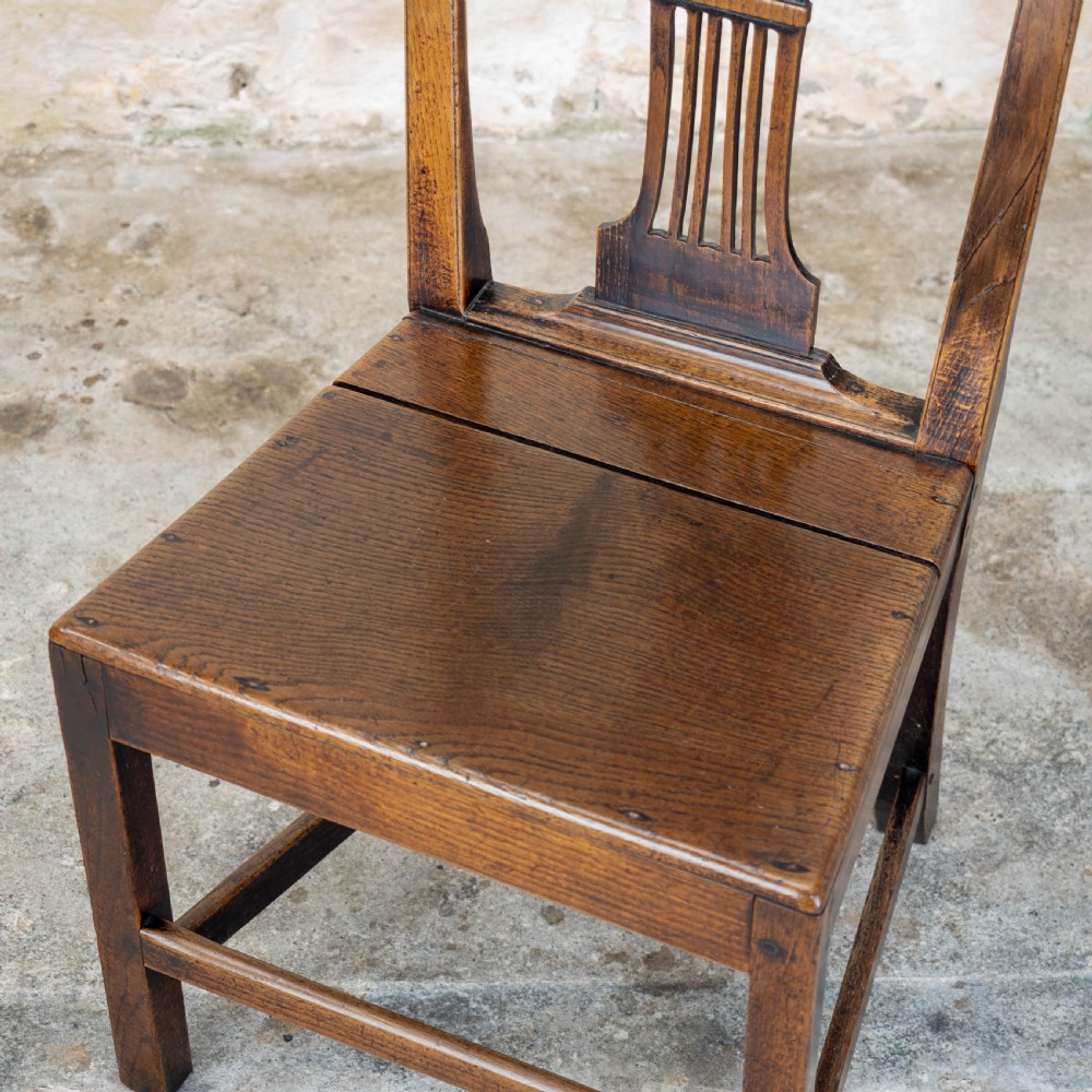 Georgian Hepplewhite Elm Country Dining Chair C1750 View V