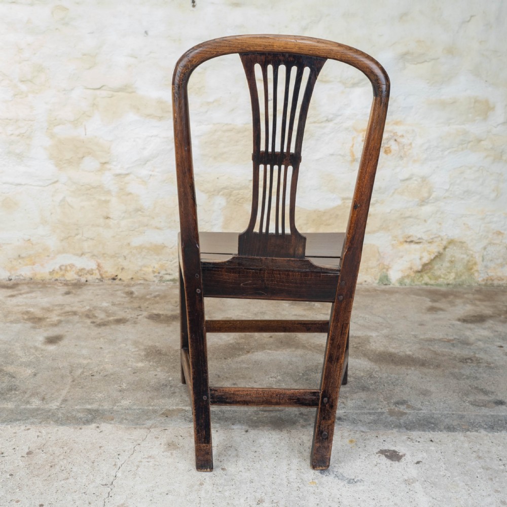 Georgian Hepplewhite Elm Country Dining Chair C1750 View VI