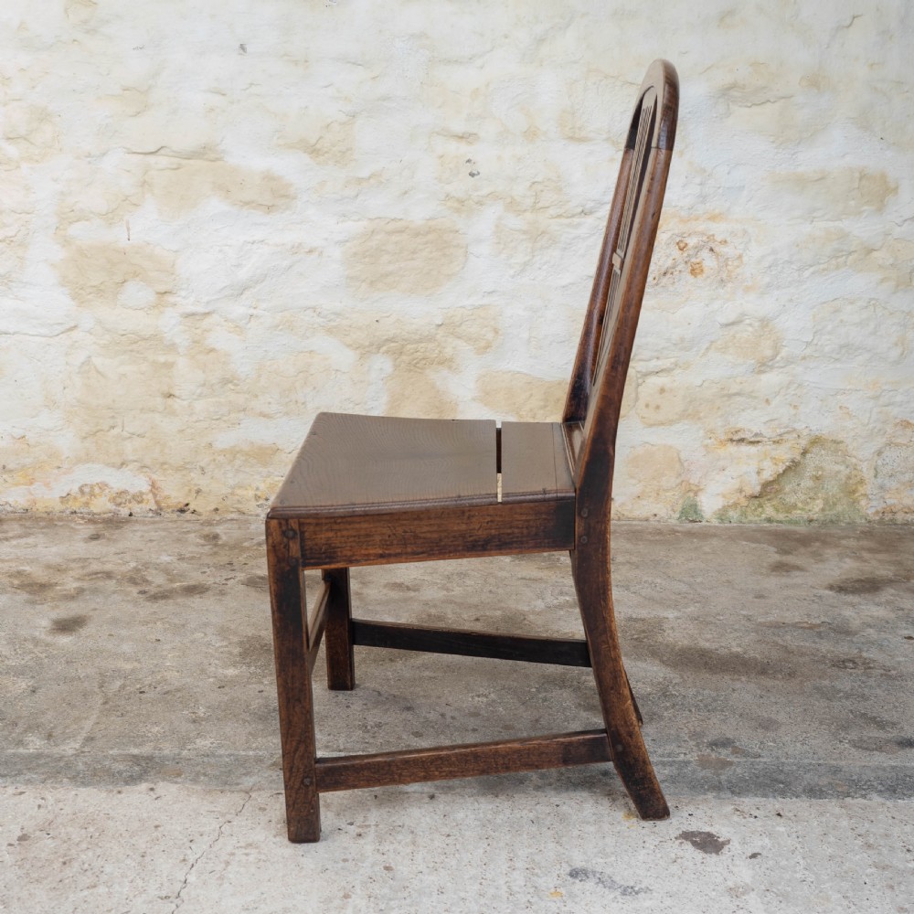 Georgian Hepplewhite Elm Country Dining Chair C1750 View VII