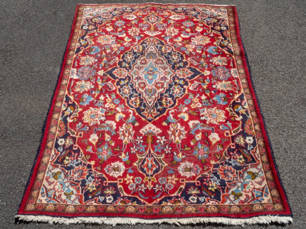 Persian Mashad Handwoven Oriental Rug 6'4
