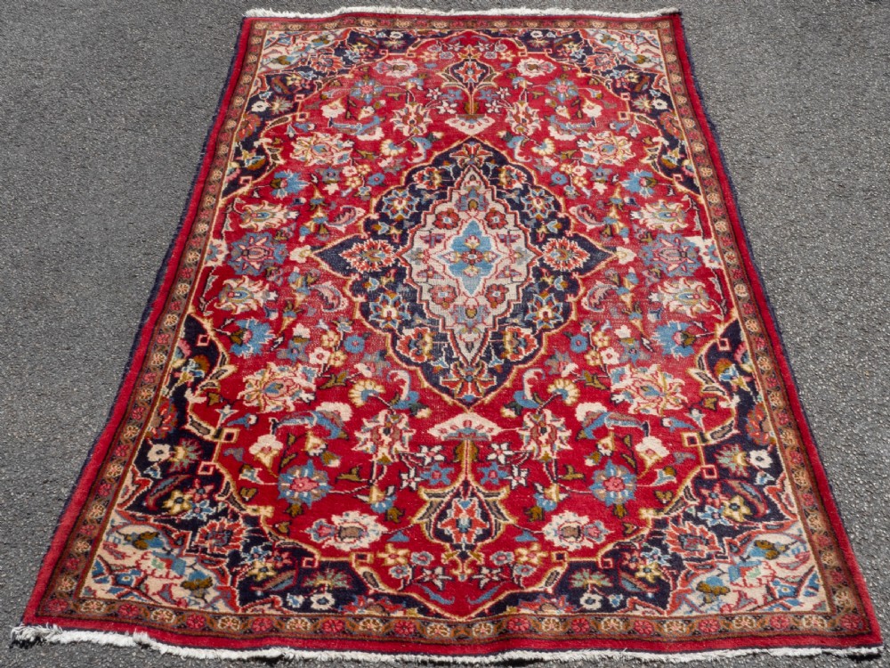 Persian Mashad Handwoven Oriental Rug 6'4