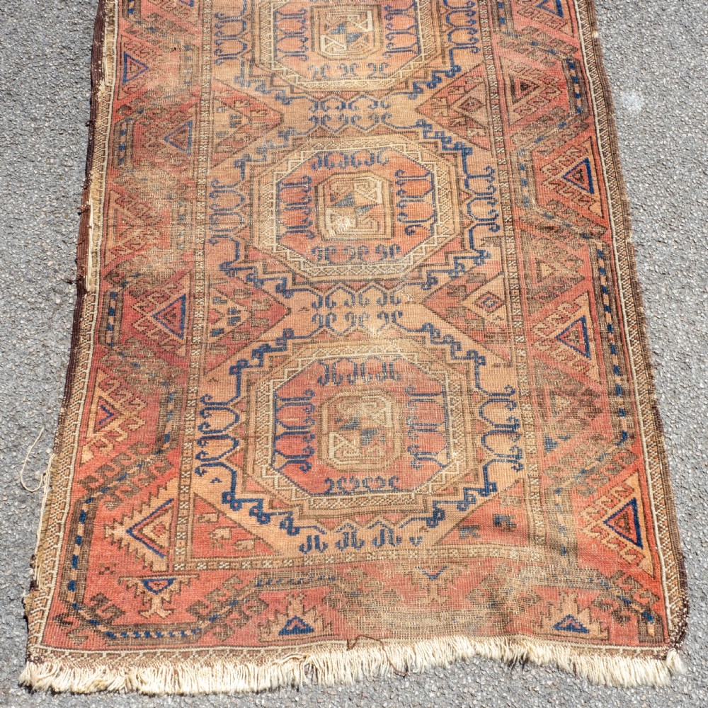 Afghan Tekke Bokhara Handwoven Oriental Rug 4'11