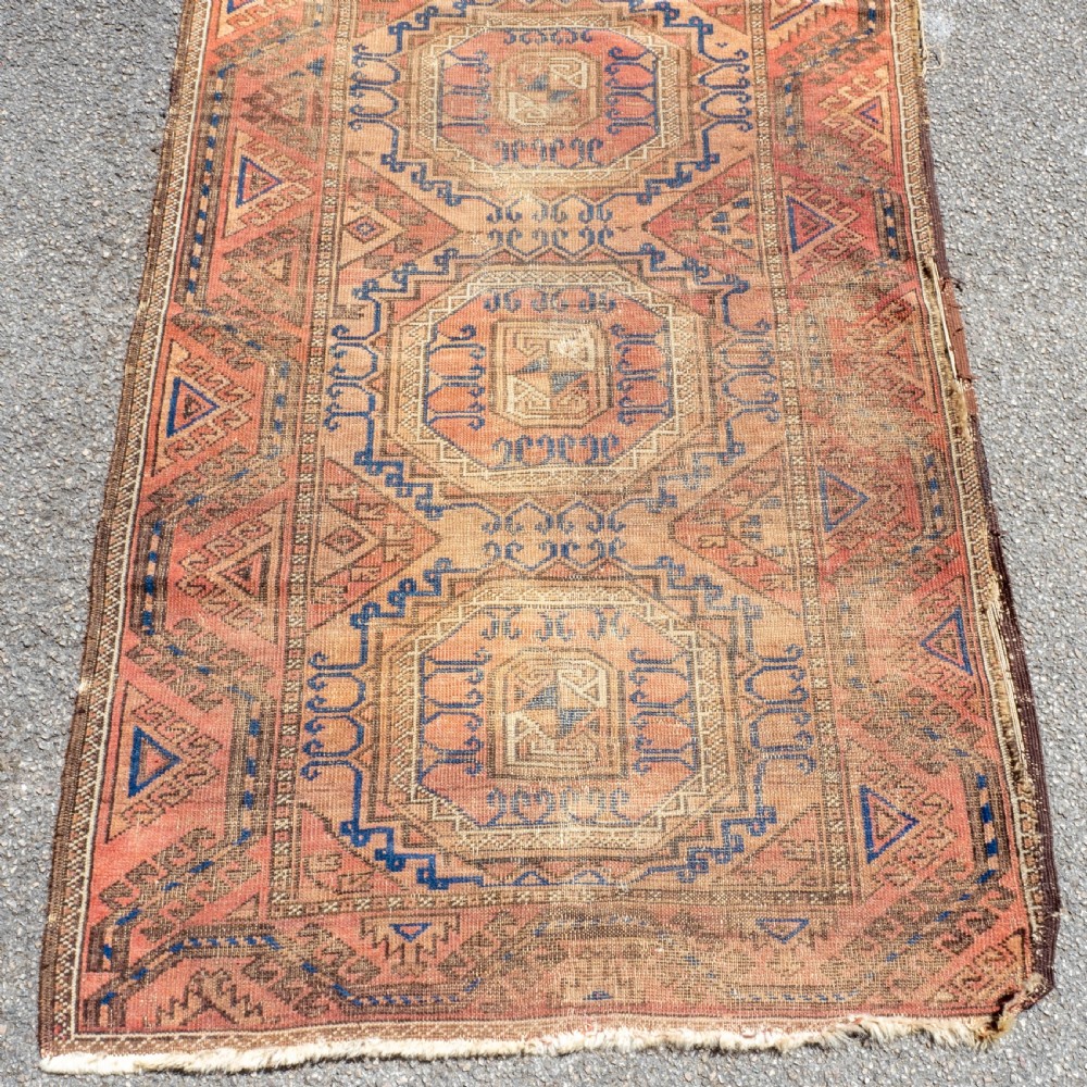Afghan Tekke Bokhara Handwoven Oriental Rug 4'11