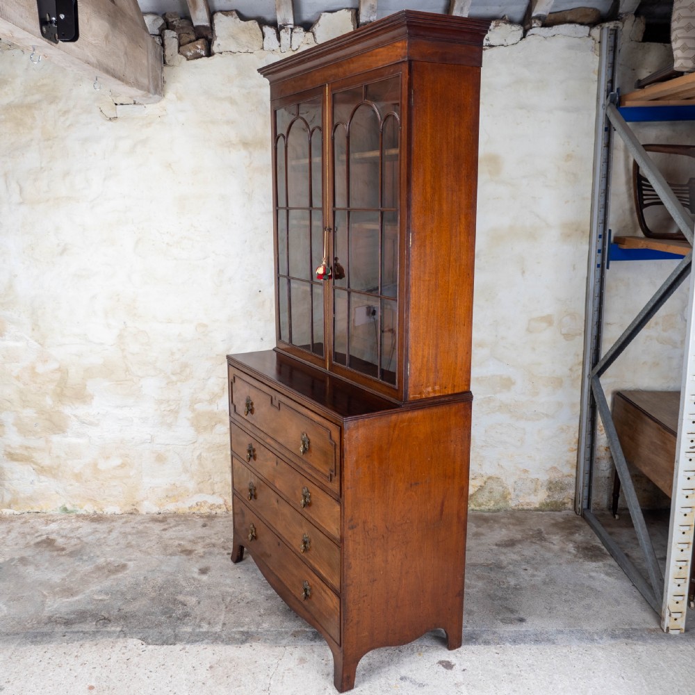 Regency Mahogany Secretaire Bookcase (Georgian George III IV) View IX