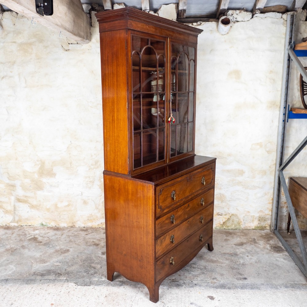 Regency Mahogany Secretaire Bookcase (Georgian George III IV) View X