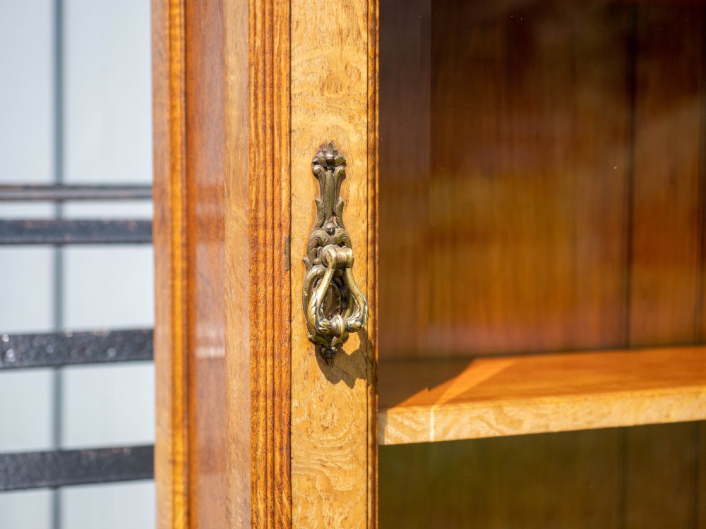 Burr Elm Georgian Style Wall Hanging Display Cabinet View IX