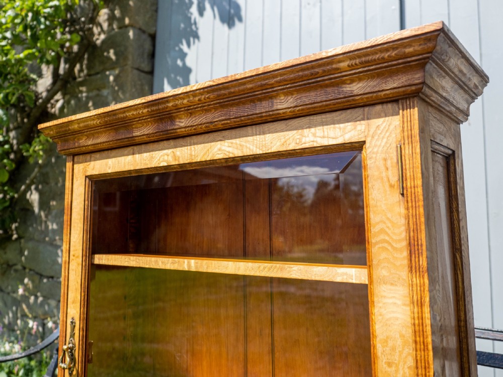 Burr Elm Georgian Style Wall Hanging Display Cabinet View X