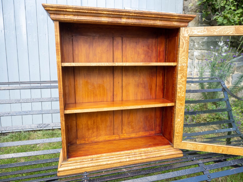 Burr Elm Georgian Style Wall Hanging Display Cabinet View XI