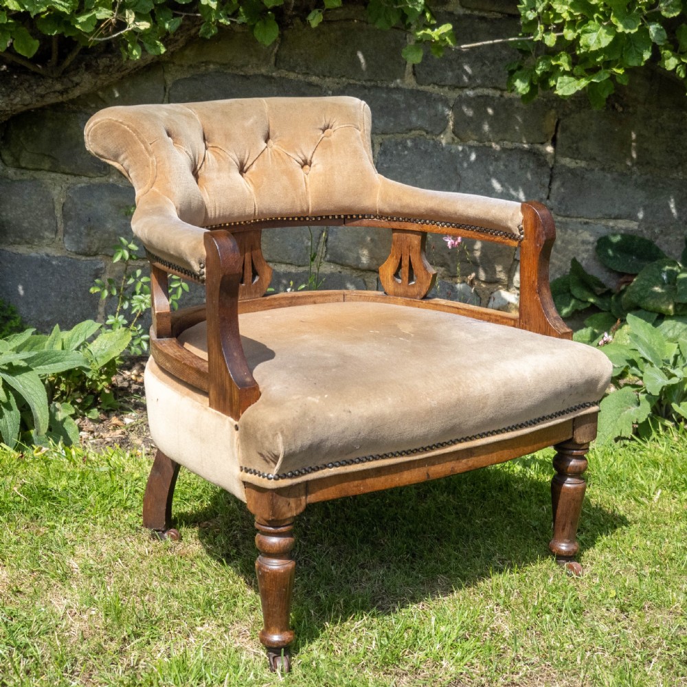 Victorian Oak Tub Armchair 