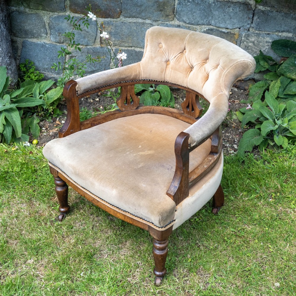 Victorian Oak Tub Armchair  View III