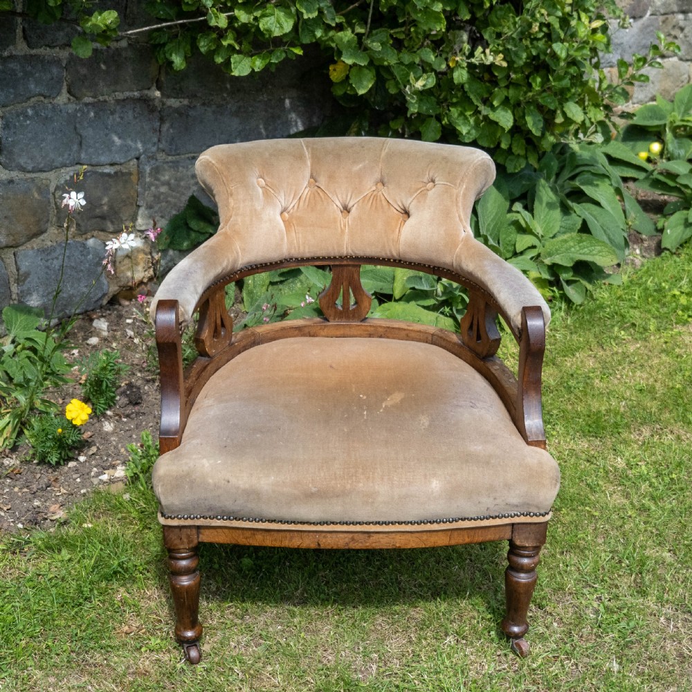 Victorian Oak Tub Armchair  View IV