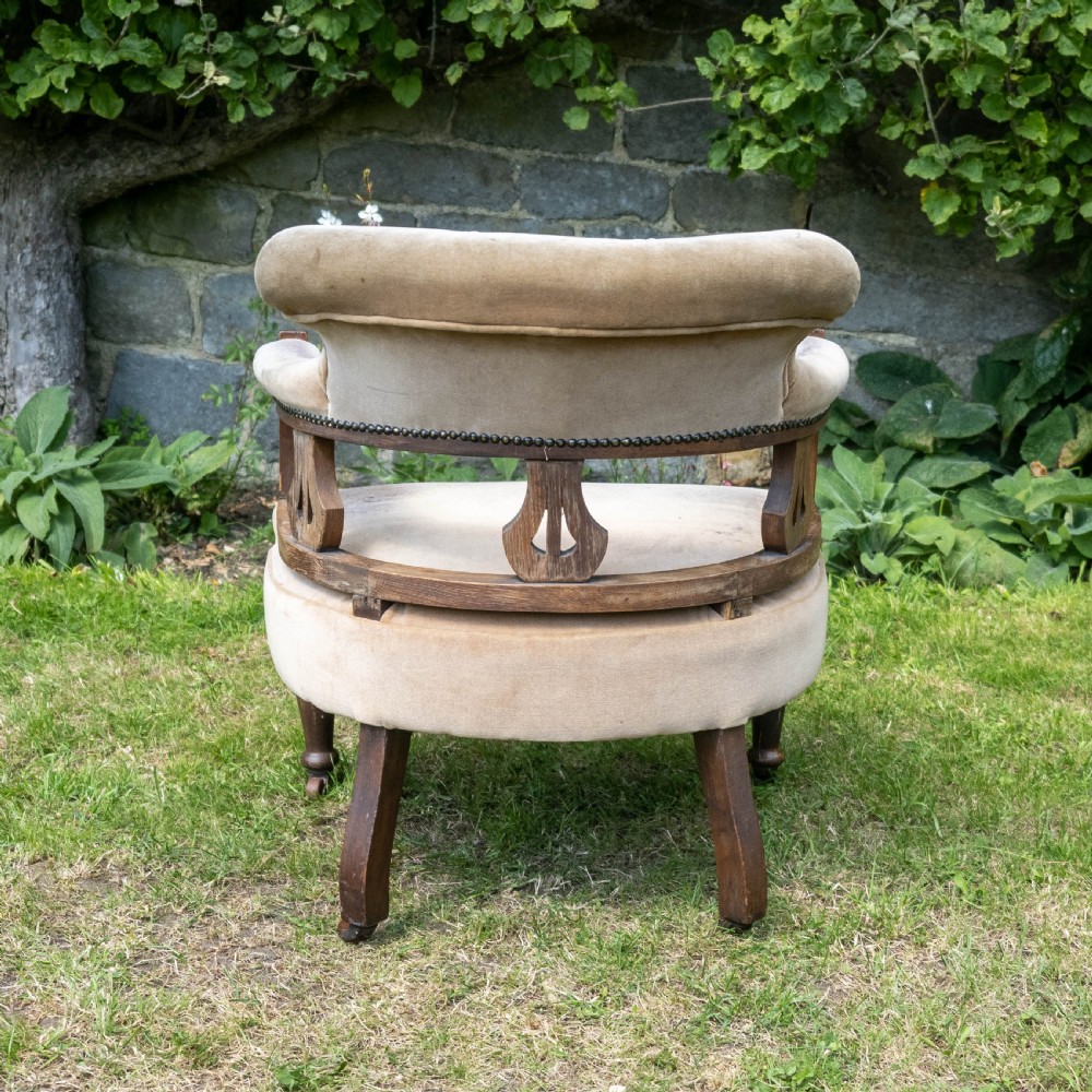 Victorian Oak Tub Armchair  View VII