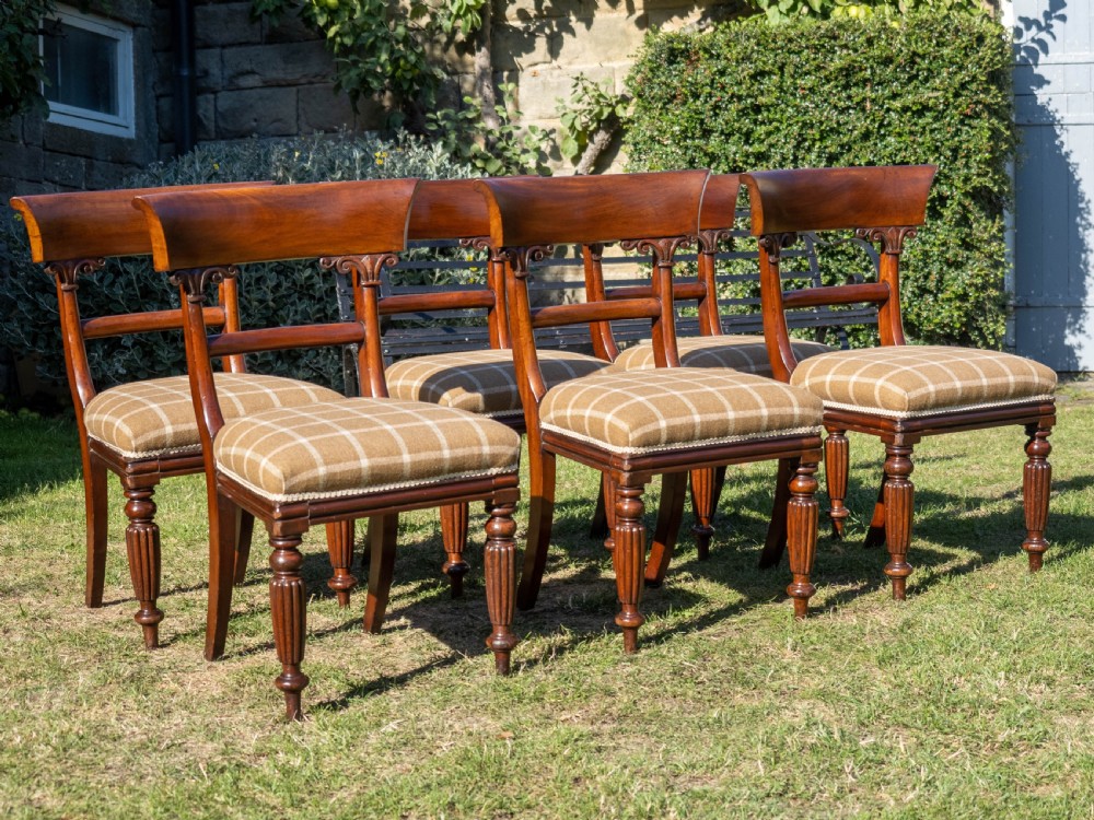 Set of 6 Regency Mahogany Upholstered Dining Chairs C1830 (William IV) View IV