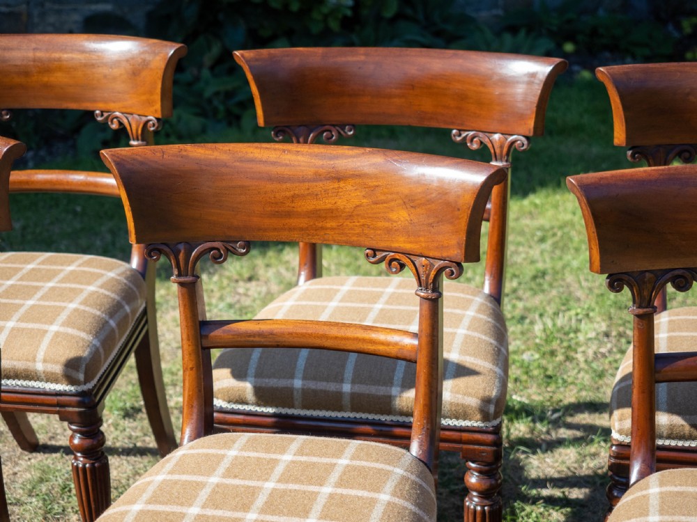 Set of 6 Regency Mahogany Upholstered Dining Chairs C1830 (William IV) View V