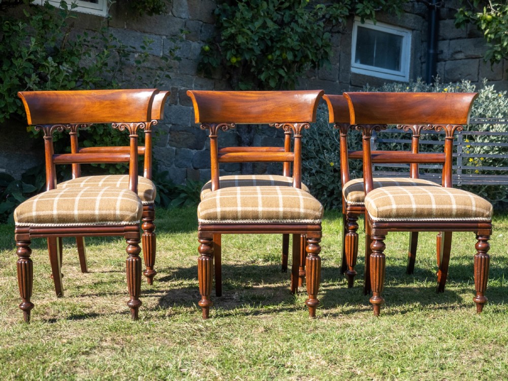 Set of 6 Regency Mahogany Upholstered Dining Chairs C1830 (William IV) View VI
