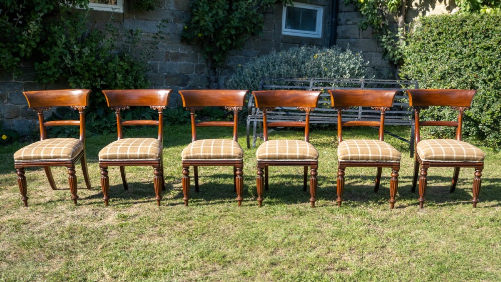Set of 6 Regency Mahogany Upholstered Dining Chairs C1830 (William IV) View VII