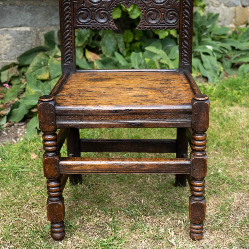 Late C17th Oak Yorkshire / Derbyshire Carved Chair (Jacobean Carolean) View III