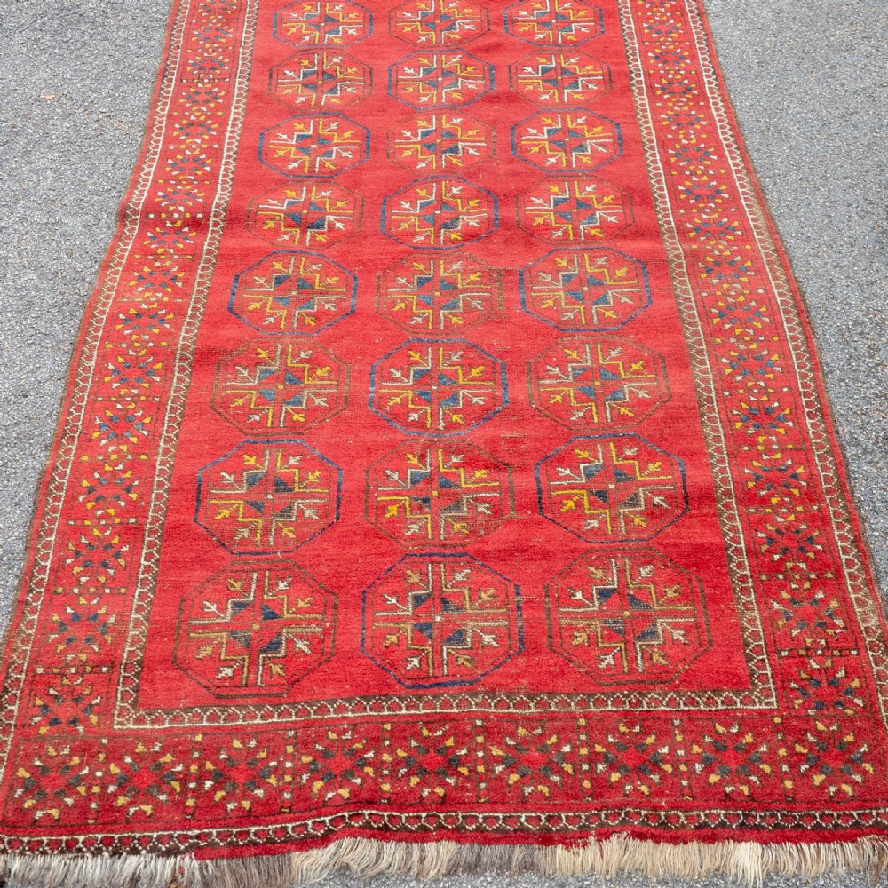 Tekke Turkmen Afghan Bukhara Handwoven Rug 7'x3'10