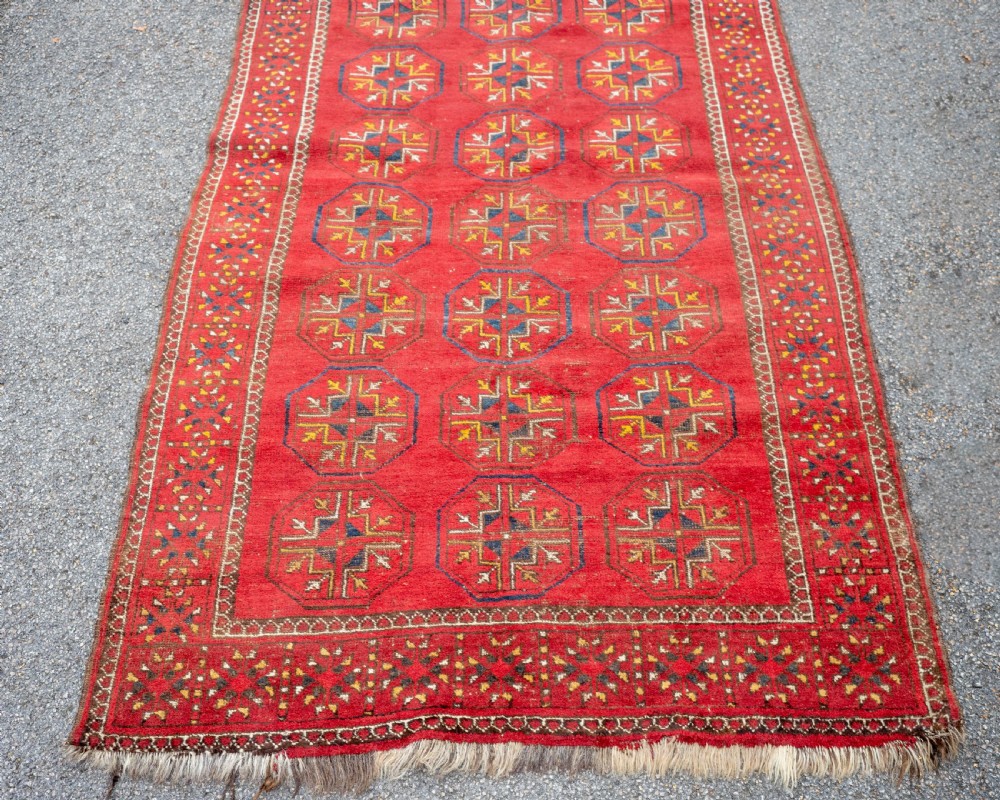 Tekke Turkmen Afghan Bukhara Handwoven Rug 7'x3'10