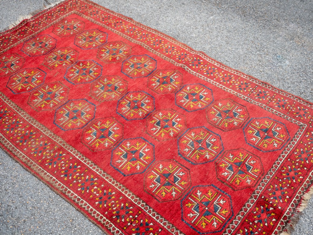 Tekke Turkmen Afghan Bukhara Handwoven Rug 7'x3'10