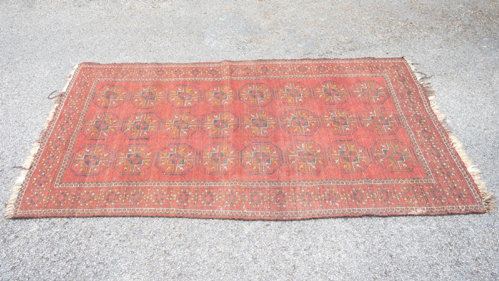 Tekke Turkmen Afghan Bukhara Handwoven Rug 7'x3'10