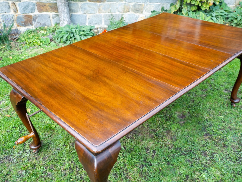 Victorian Mahogany 6ft Extending Dining Table with Joseph Fitter Mechanism & Queen Anne Legs View VI