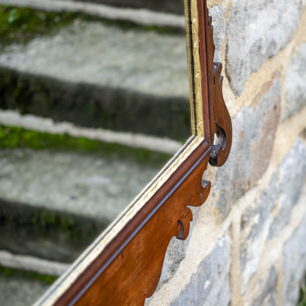 Georgian Mahogany Parcel Gilt Fretwork Wall Mirror View VI