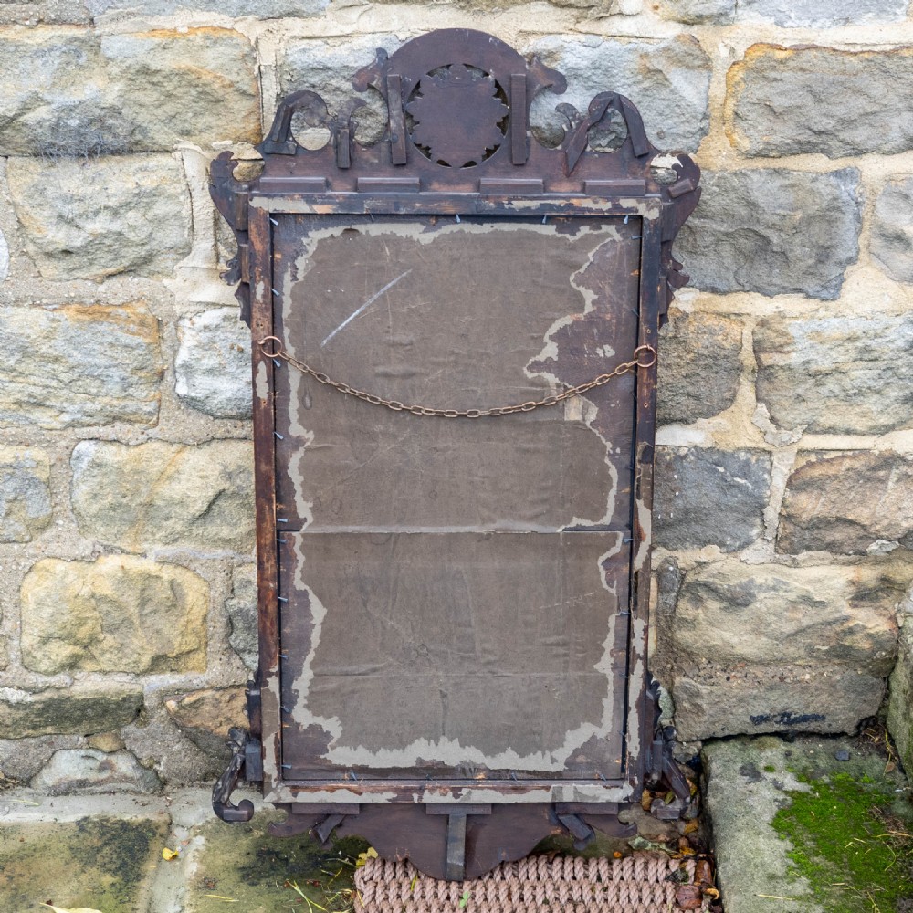 Georgian Mahogany Parcel Gilt Fretwork Wall Mirror View VII