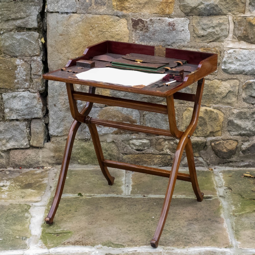 Rosewood Inlaid Folding Campaign Desk