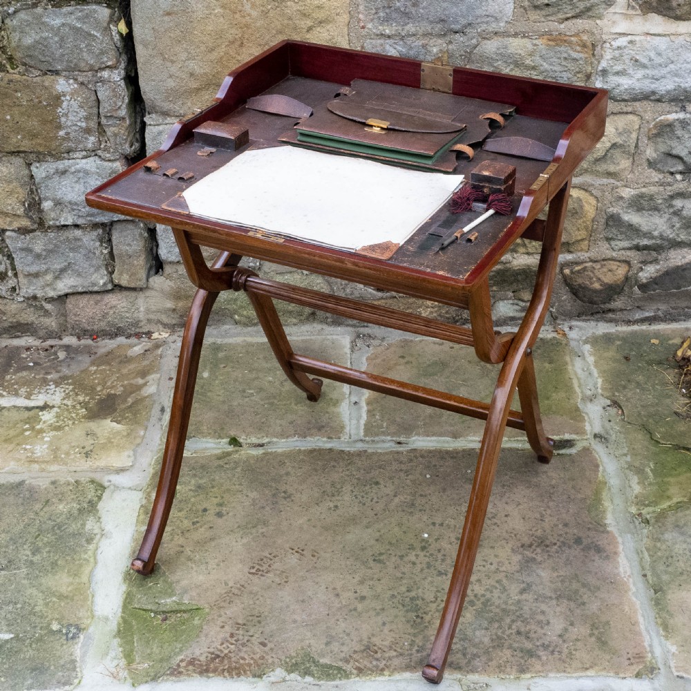 Rosewood Inlaid Folding Campaign Desk View III