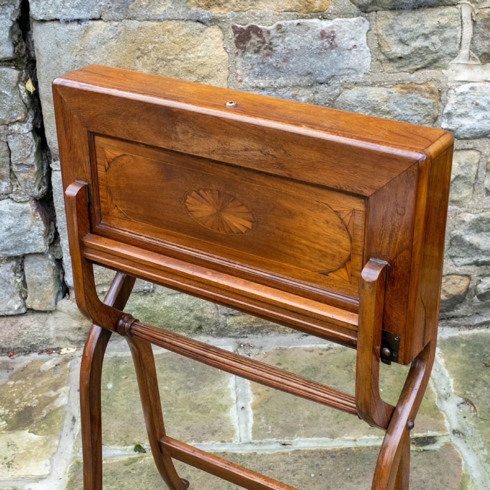 Rosewood Inlaid Folding Campaign Desk View IV
