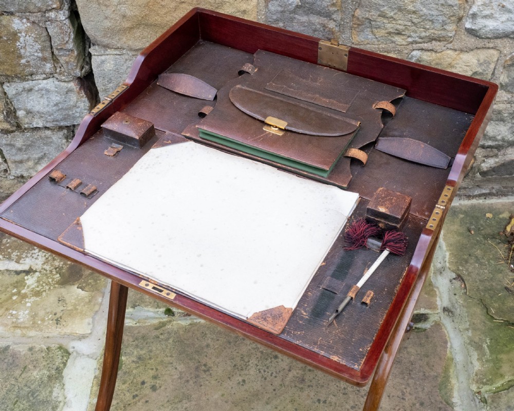 Rosewood Inlaid Folding Campaign Desk View V