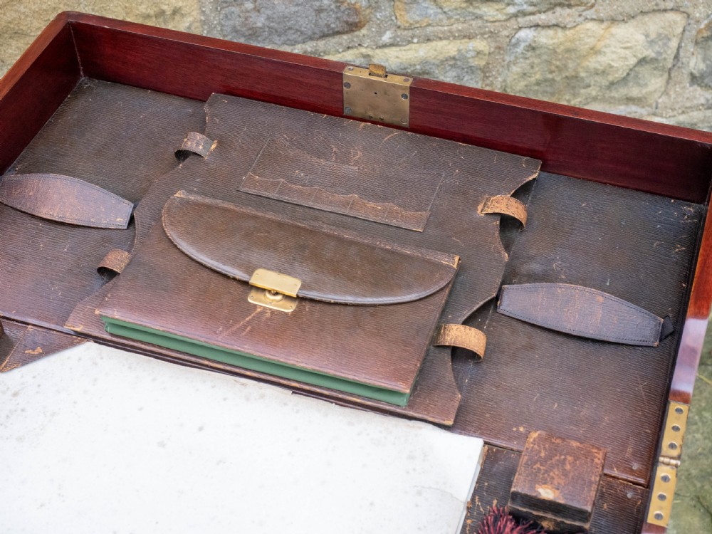 Rosewood Inlaid Folding Campaign Desk View VI