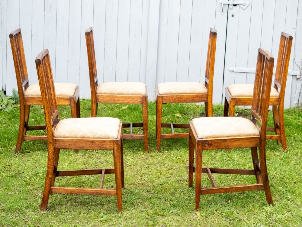Elm Sheraton Country Vernacular Style Upholstered set of 6 Dining Chairs View VIII