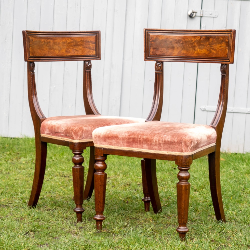 Regency Set of 4 Mahogany Bar Back Dining Chairs (Georgian) View II
