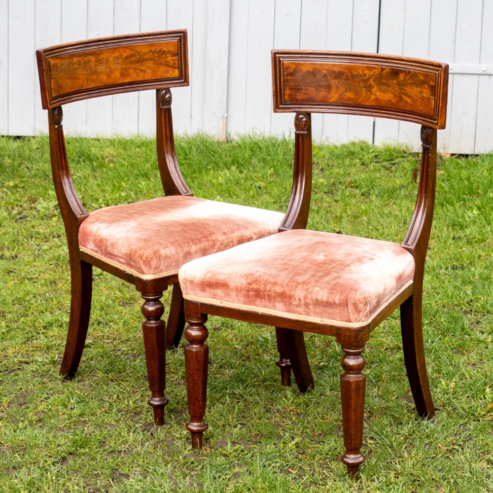 Regency Set of 4 Mahogany Bar Back Dining Chairs (Georgian) View III