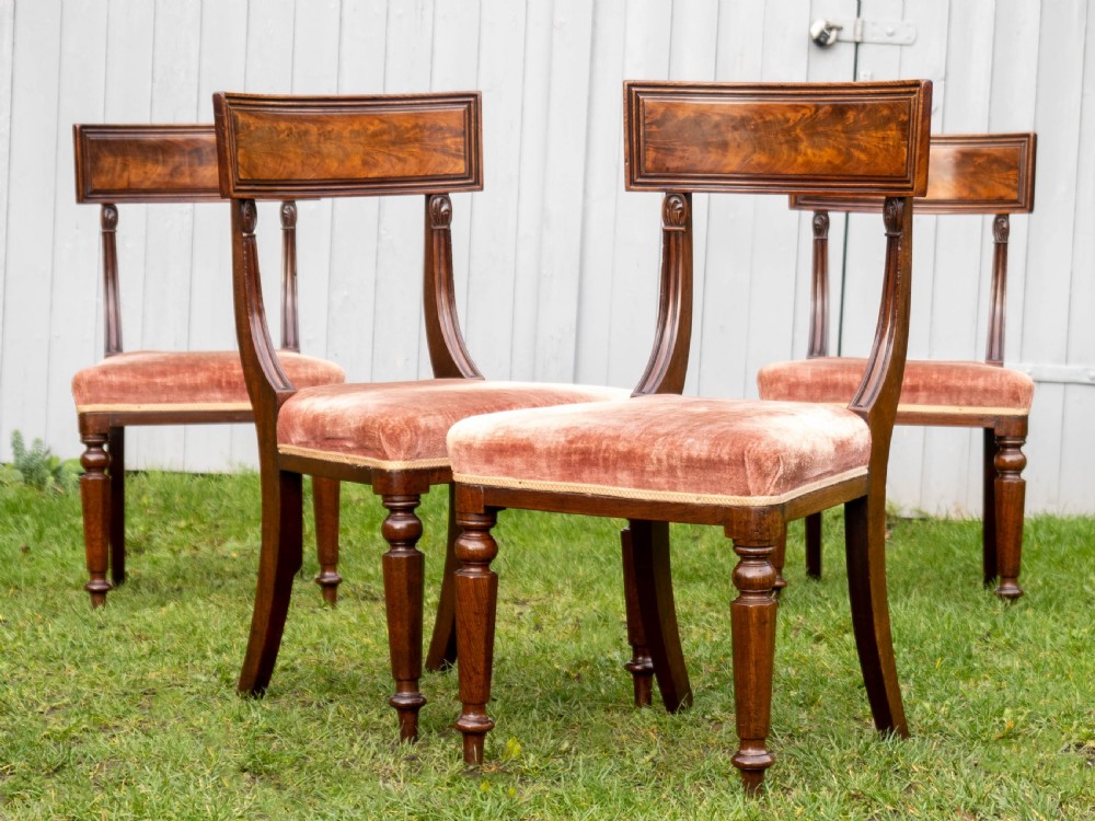 Regency Set of 4 Mahogany Bar Back Dining Chairs (Georgian) View IV