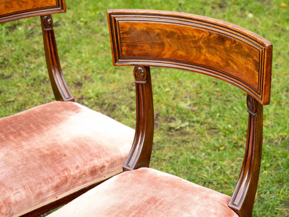 Regency Set of 4 Mahogany Bar Back Dining Chairs (Georgian) View V