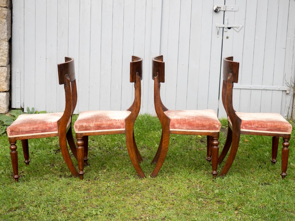 Regency Set of 4 Mahogany Bar Back Dining Chairs (Georgian) View VIII