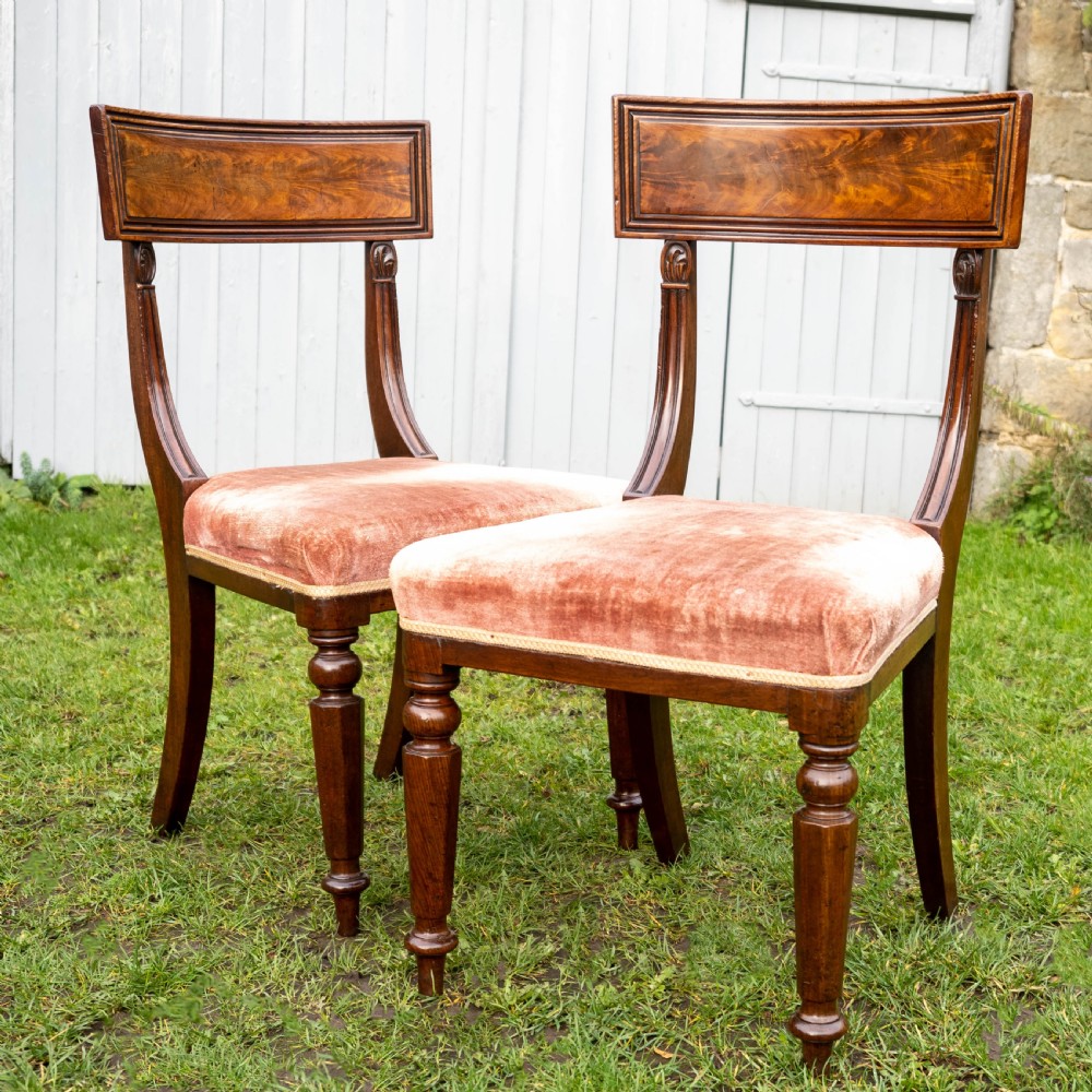 Regency Set of 4 Mahogany Bar Back Dining Chairs (Georgian) View X
