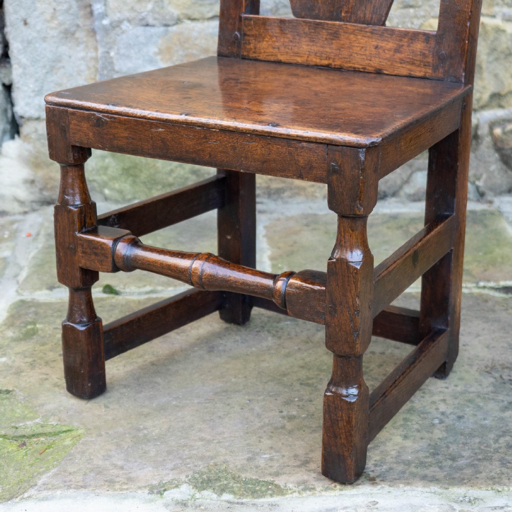 Late C17th High Back Country Oak Chair (Carolean / Jacobean) View III