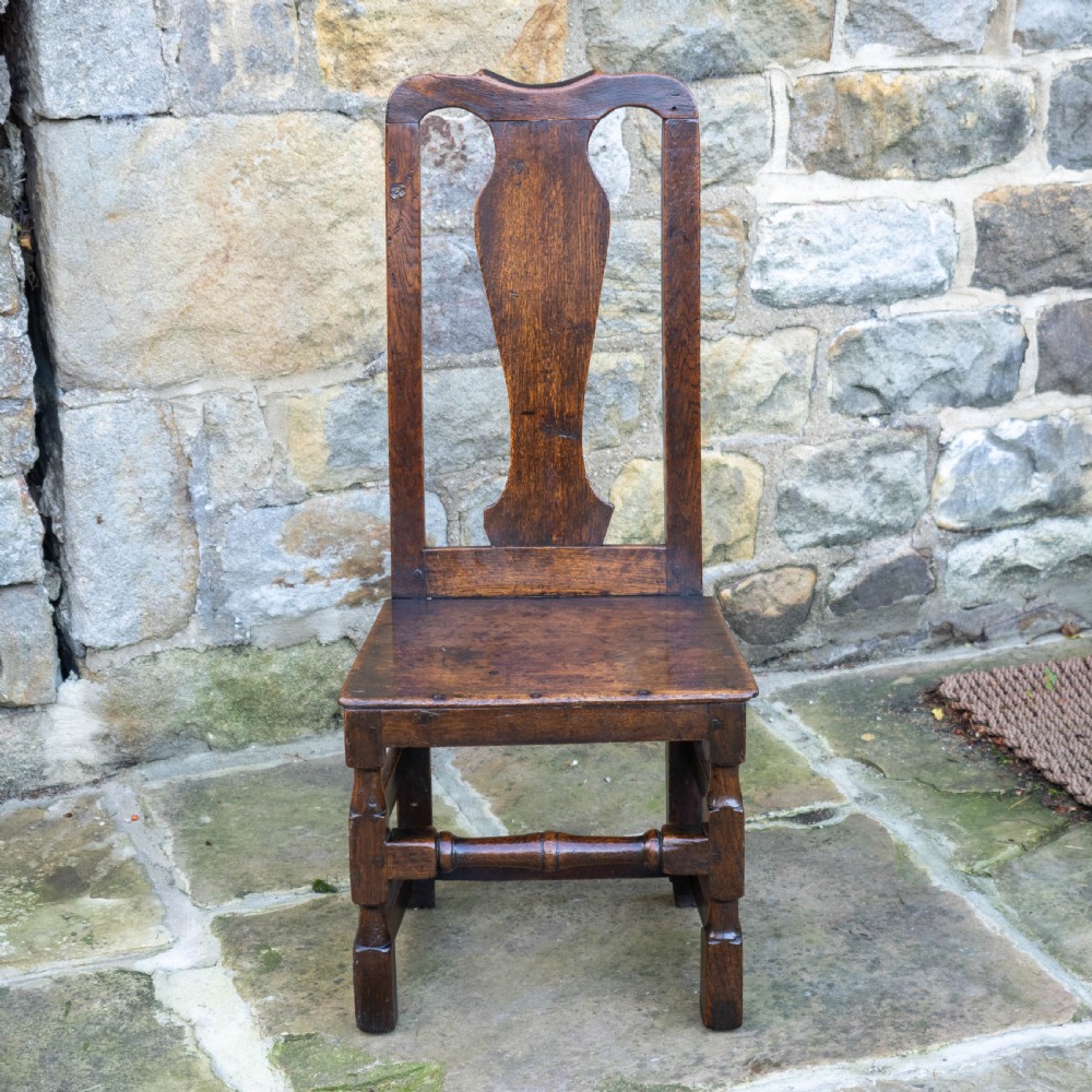 Late C17th High Back Country Oak Chair (Carolean / Jacobean) View V