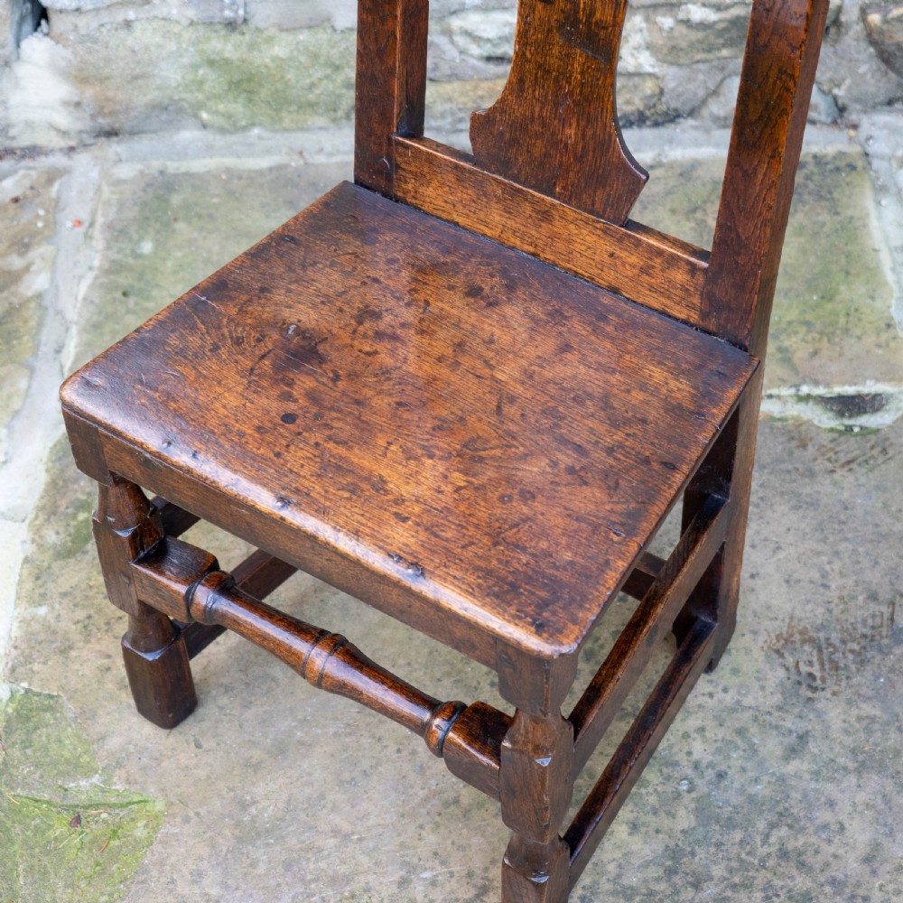 Late C17th High Back Country Oak Chair (Carolean / Jacobean) View VII