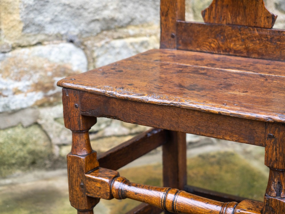 Late C17th High Back Oak Country Chair (Carolean / Jacobean) View III