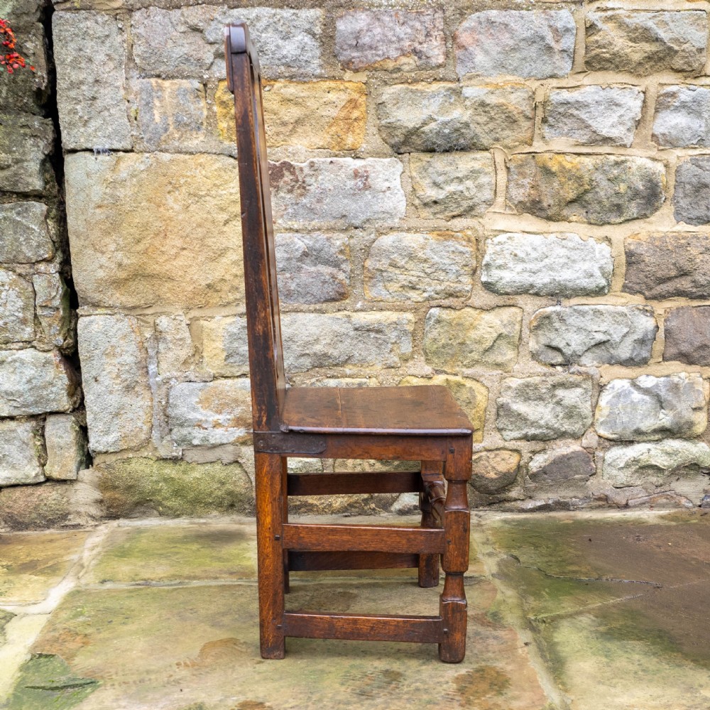 Late C17th High Back Oak Country Chair (Carolean / Jacobean) View IX