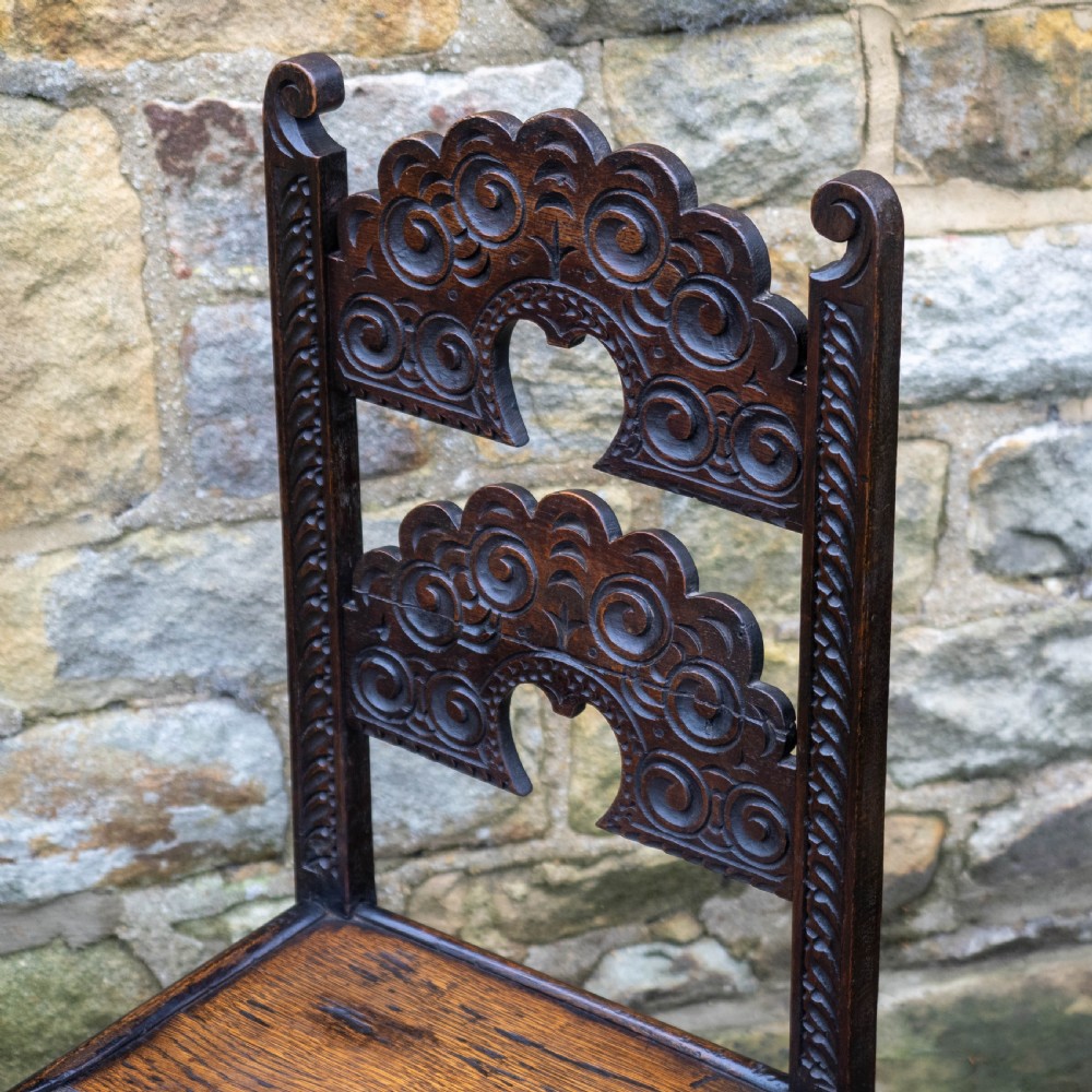 Late C17th Oak Yorkshire / Derbyshire Carved Chair (Jacobean Carolean) View II