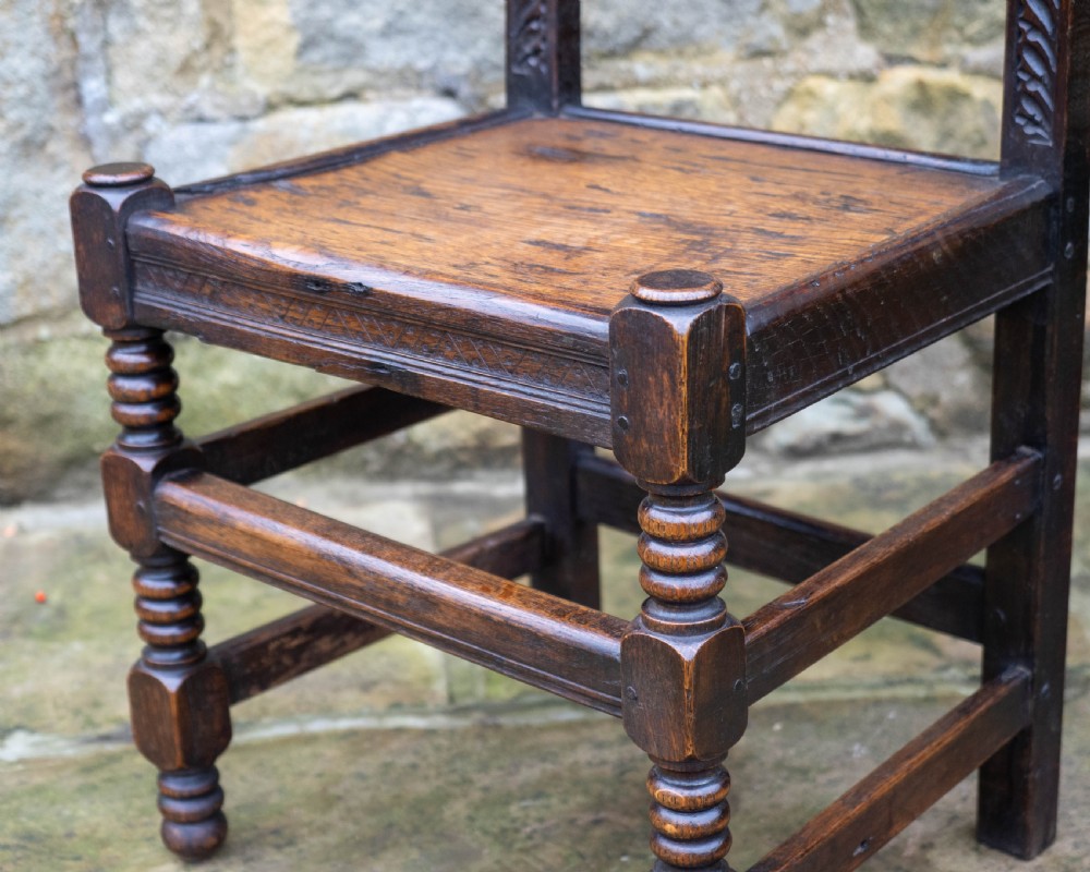 Late C17th Oak Yorkshire / Derbyshire Carved Chair (Jacobean Carolean) View IV