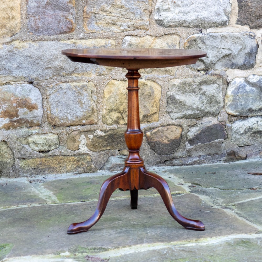 George III Mahogany Small Side or Wine Flip-Top Tripod Table View IV