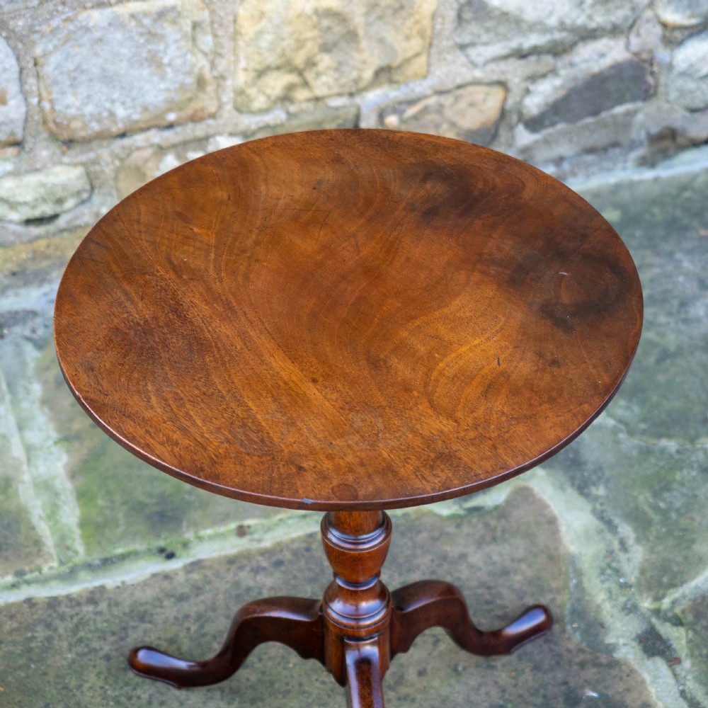 George III Mahogany Small Side or Wine Flip-Top Tripod Table View VI